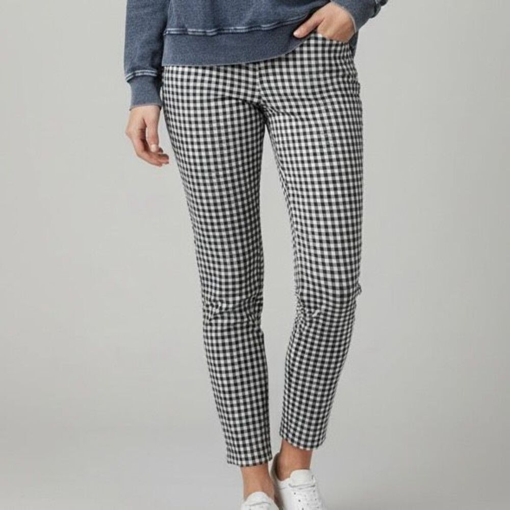 Talbots 2P Chatham Ankle Pants Black White Gingham Retro Chic Business Preppy
